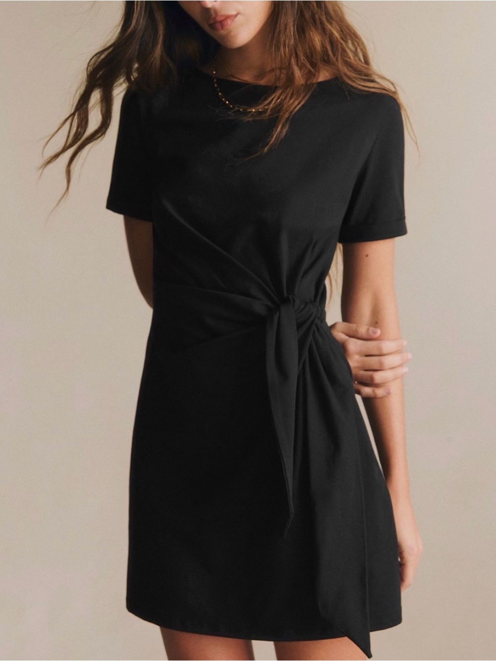 EUC Sézane Pippa Short Cotton Dress in Black size XL - Picture 1 of 2